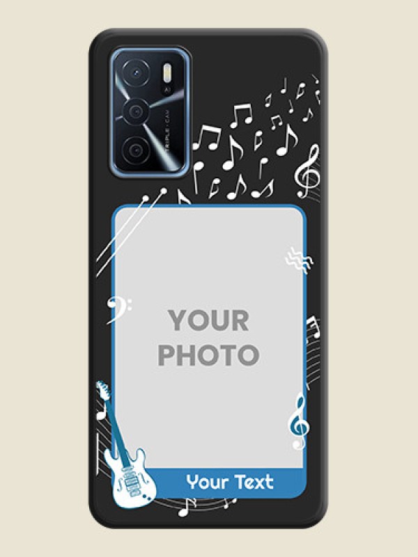 Custom Musical Theme Design with Text on Photo on Space Black Soft Matte Mobile Case - Oppo A16 - alternate view