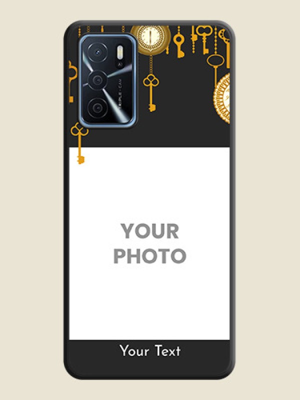 Custom Decorative Design with Text on Space Black Custom Soft Matte Back Cover - Oppo A16 - alternate view