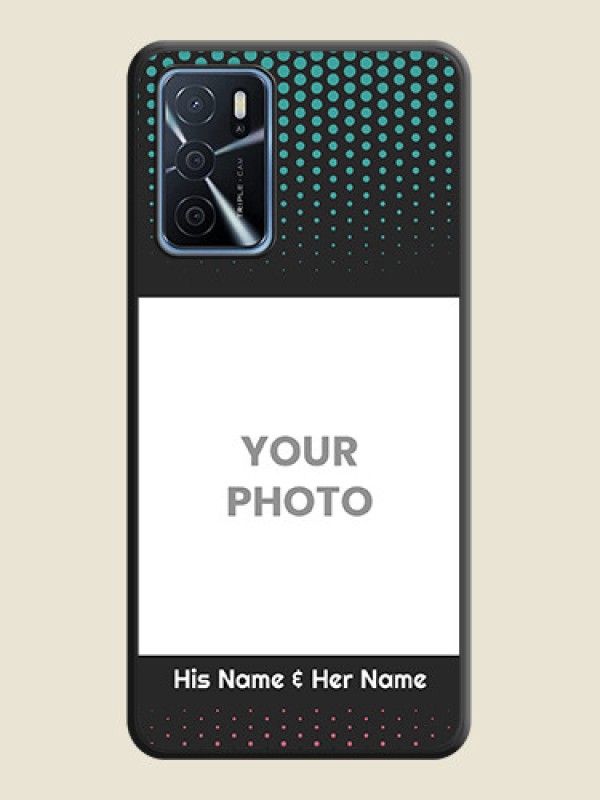 Custom Faded Dots with Grunge Photo Frame and Text on Space Black Custom Soft Matte Phone Cases - Oppo A16 - alternate view