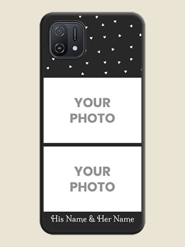 Custom Miniature Love Symbols with Name on Space Black Custom Soft Matte Back Cover - Oppo A16e - alternate view