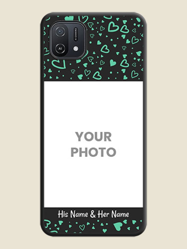 Custom Sea Green Indefinite Love Pattern on Photo on Space Black Soft Matte Mobile Cover - Oppo A16e - alternate view