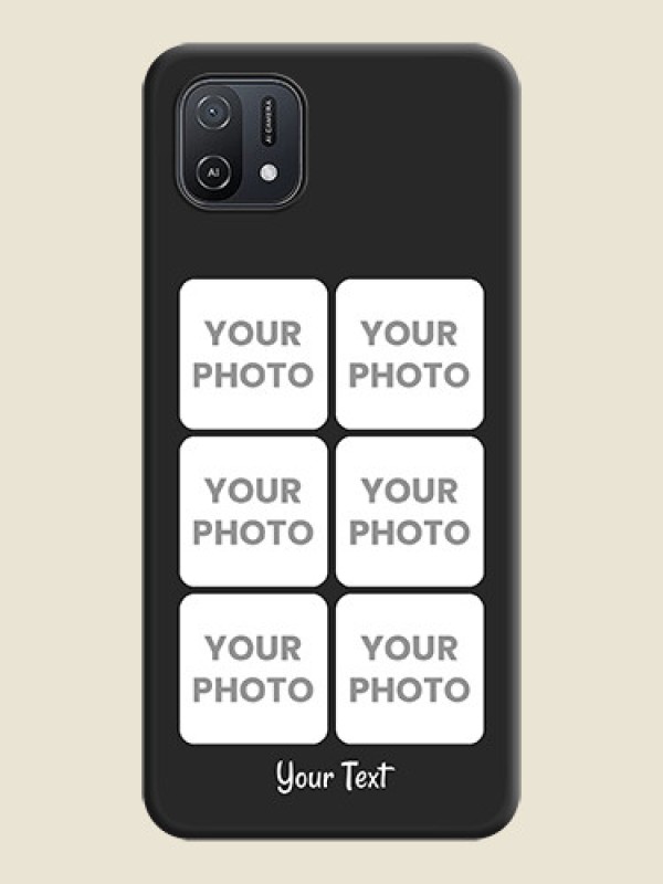 Custom Floral Art with 6 Image Holder on Photo on Space Black Soft Matte Mobile Case - Oppo A16e - alternate view