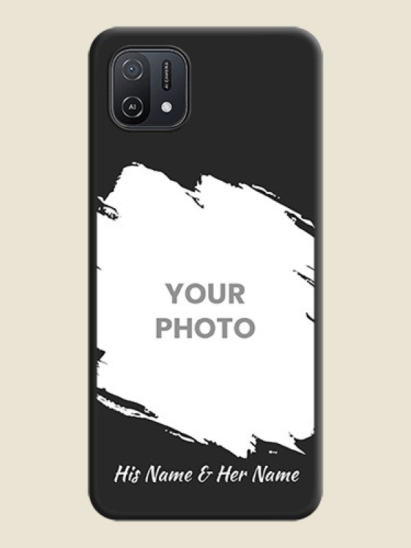 Custom Grunge Brush Strokes on Photo on Space Black Soft Matte Back Cover - Oppo A16e - alternate view