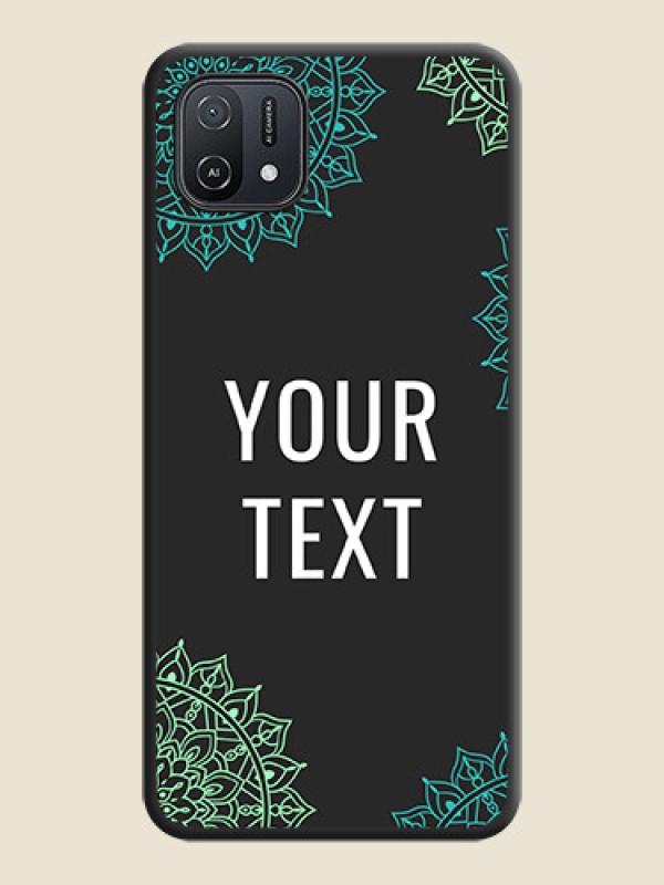 Custom Your Name with Floral Design on Space Black Custom Soft Matte Back Cover - Oppo A16e - alternate view