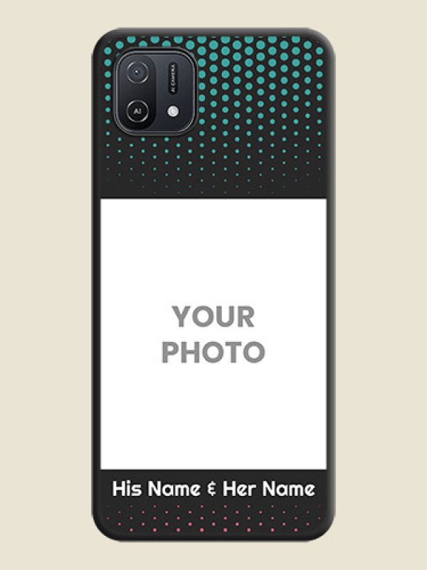 Custom Faded Dots with Grunge Photo Frame and Text on Space Black Custom Soft Matte Phone Cases - Oppo A16e - alternate view