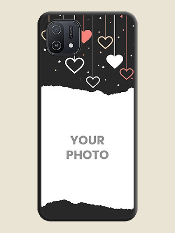 Custom Love Hangings with Splash Wave Picture on Space Black Custom Soft Matte Phone Back Cover - Oppo A16K - alternate view
