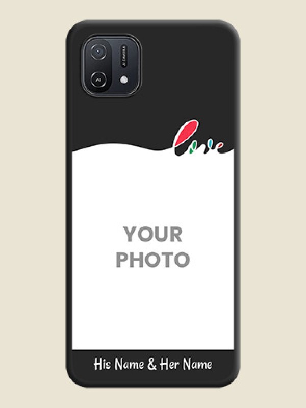 Custom Fall in Love Pattern with Picture on Photo on Space Black Soft Matte Mobile Case - Oppo A16K - alternate view