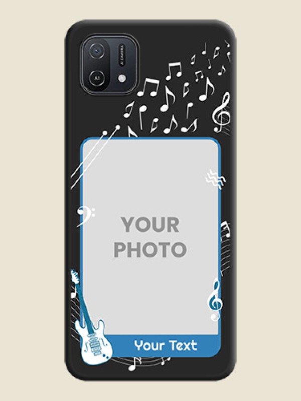 Custom Musical Theme Design with Text on Photo on Space Black Soft Matte Mobile Case - Oppo A16K - alternate view