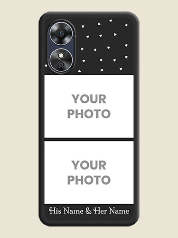 Custom Miniature Love Symbols with Name on Space Black Custom Soft Matte Back Cover - Oppo A17 - alternate view