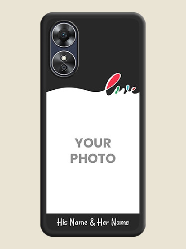 Custom Fall in Love Pattern with Picture on Photo on Space Black Soft Matte Mobile Case - Oppo A17 - alternate view
