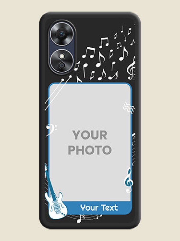 Custom Musical Theme Design with Text on Photo on Space Black Soft Matte Mobile Case - Oppo A17 - alternate view