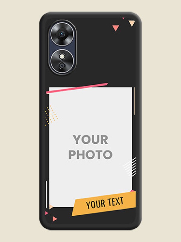 Custom Photo Frame with Triangle Small Dots on Photo on Space Black Soft Matte Back Cover - Oppo A17 - alternate view