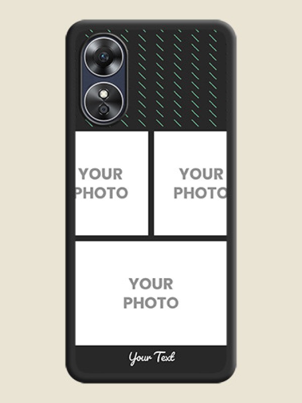 Custom Cross Dotted Pattern with 2 Image Holder  on Personalised Space Black Soft Matte Cases - Oppo A17 - alternate view