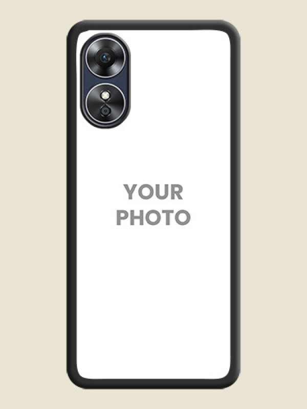Custom Full Single Pic Upload On Space Black Personalized Soft Matte Phone Covers -Oppo A17 - alternate view