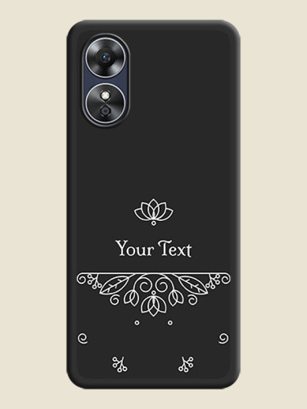 Custom Lotus Garden Custom Text On Space Black Personalized Soft Matte Phone Covers -Oppo A17 - alternate view