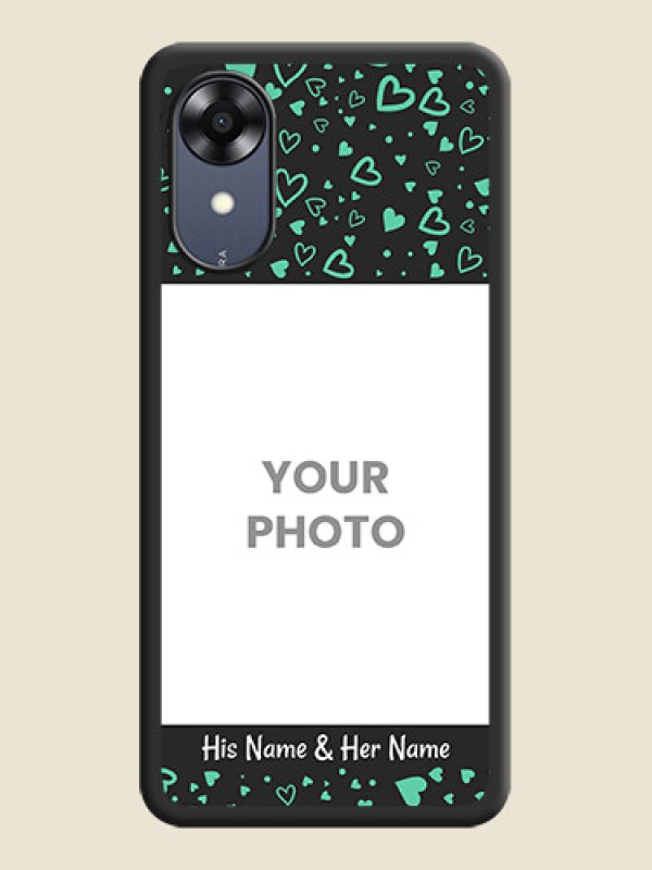 Custom Sea Green Indefinite Love Pattern on Photo on Space Black Soft Matte Mobile Cover - Oppo A17k - alternate view