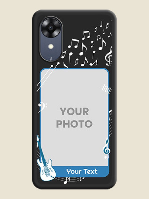 Custom Musical Theme Design with Text on Photo on Space Black Soft Matte Mobile Case - Oppo A17k - alternate view