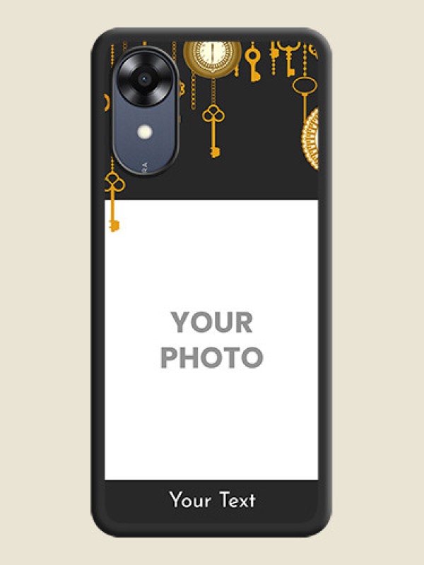 Custom Decorative Design with Text on Space Black Custom Soft Matte Back Cover - Oppo A17k - alternate view