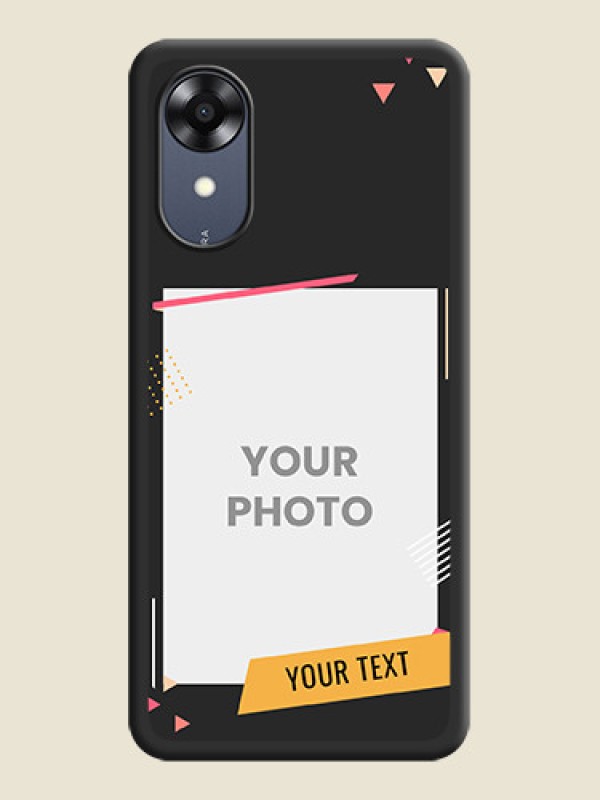 Custom Photo Frame with Triangle Small Dots on Photo on Space Black Soft Matte Back Cover - Oppo A17k - alternate view