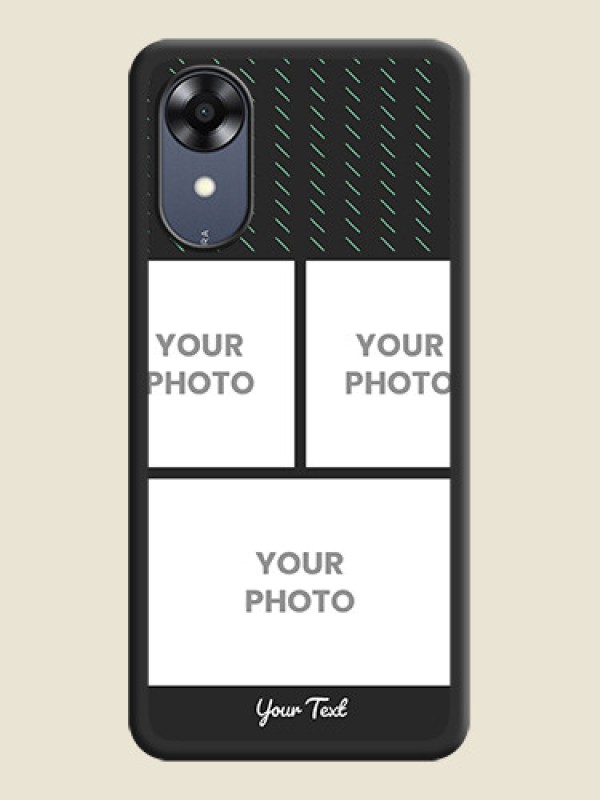 Custom Cross Dotted Pattern with 2 Image Holder  on Personalised Space Black Soft Matte Cases - Oppo A17k - alternate view