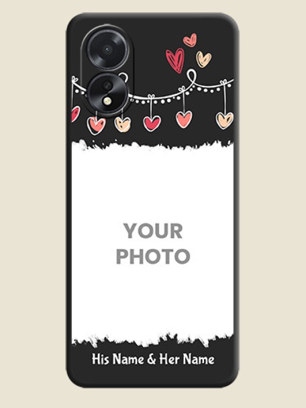 Custom Pink Love Hangings with Name on Space Black Custom Soft Matte Phone Cases - Oppo A18 - alternate view