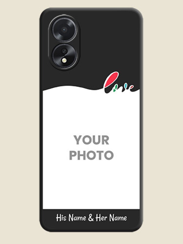 Custom Fall in Love Pattern with Picture - Photo on Space Black Soft Matte Mobile Case - Oppo A18 - alternate view