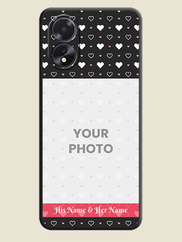 Custom White Color Love Symbols with Text Design - Photo on Space Black Soft Matte Phone Cover - Oppo A18 - alternate view