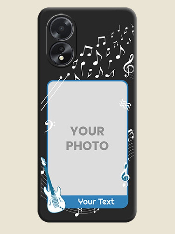 Custom Musical Theme Design with Text - Photo on Space Black Soft Matte Mobile Case - Oppo A18 - alternate view