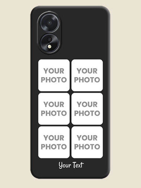 Custom Floral Art with 6 Image Holder - Photo on Space Black Soft Matte Mobile Case - Oppo A18 - alternate view