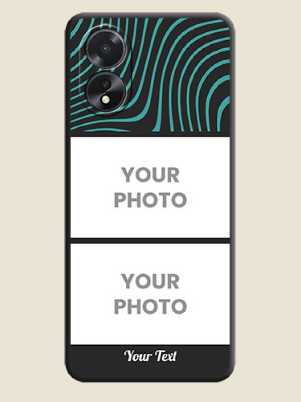 Custom Wave Pattern with 2 Image Holder on Space Black Personalized Soft Matte Phone Covers - Oppo A18 - alternate view