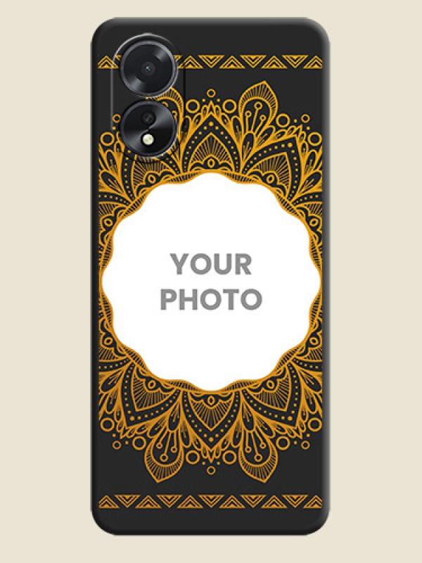 Custom Round Image with Floral Design - Photo on Space Black Soft Matte Mobile Cover - Oppo A18 - alternate view