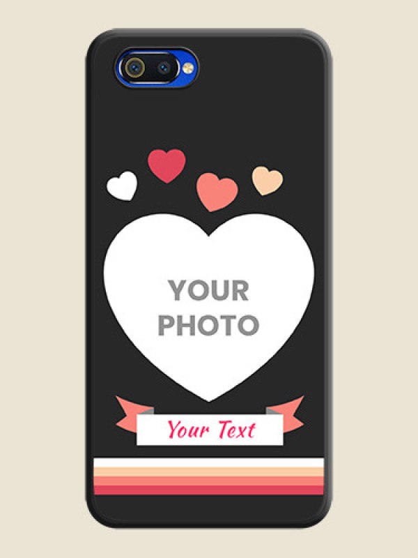 Custom Love Shaped Photo with Colorful Stripes on Personalised Space Black Soft Matte Cases - Oppo A1k - alternate view