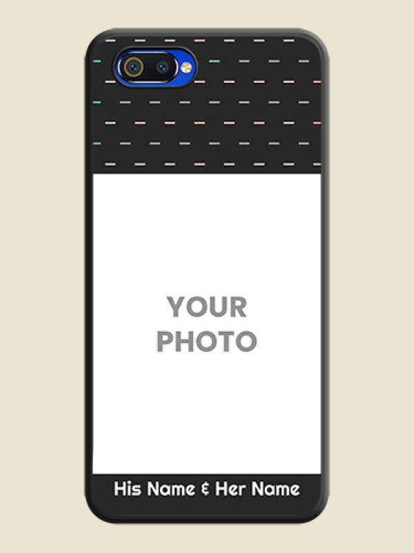 Custom Line Pattern Design with Text on Space Black Custom Soft Matte Phone Back Cover - Oppo A1k - alternate view