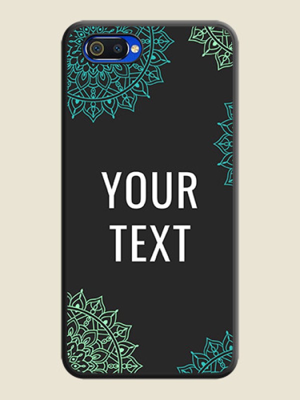 Custom Your Name with Floral Design on Space Black Custom Soft Matte Back Cover - Oppo A1k - alternate view