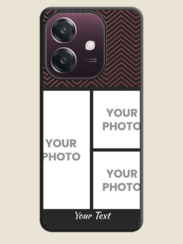 Custom Wave Pattern with 3 Image Holder On Space Black Custom Soft Matte Mobile Back Cover - Oppo A3 5G - alternate view