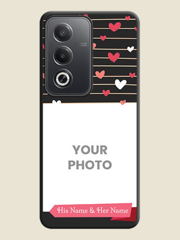 Custom Love Pattern with Name on Pink Ribbon on Photo On Space Black Custom Soft Matte Mobile Back Cover - Oppo A3 Pro 5G - alternate view