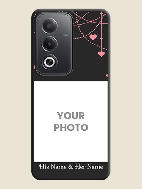 Custom Pink Love Hangings with Text On Space Black Custom Soft Matte Mobile Back Cover - Oppo A3 Pro 5G - alternate view