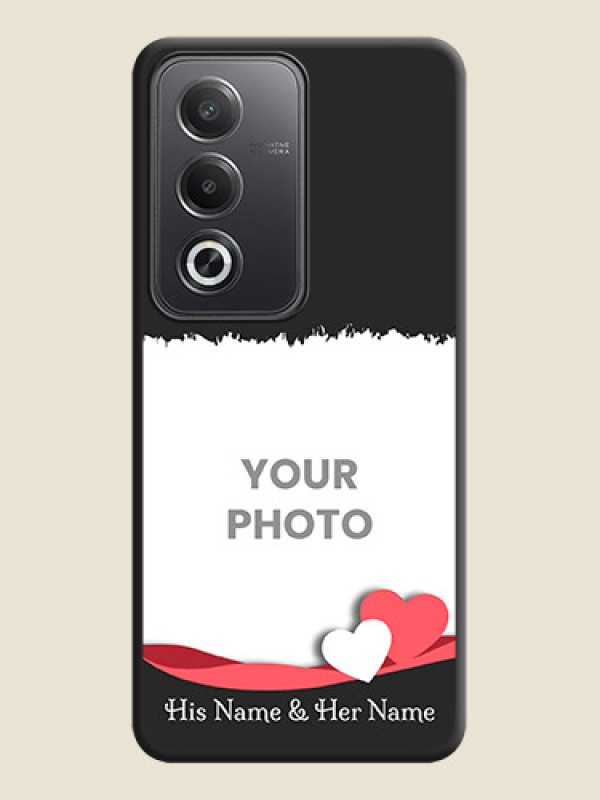 Custom Pin Color Love Shaped Ribbon Design with Text On Space Black Custom Soft Matte Mobile Back Cover - Oppo A3 Pro 5G - alternate view