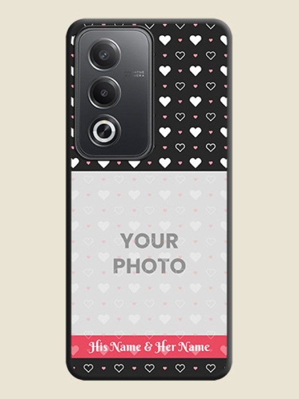 Custom White Color Love Symbols with Text Design on Photo On Space Black Custom Soft Matte Mobile Back Cover - Oppo A3 Pro 5G - alternate view