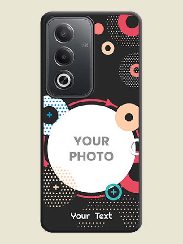 Custom Multicoloured Round Image On Space Black Custom Soft Matte Mobile Back Cover - Oppo A3 Pro 5G - alternate view
