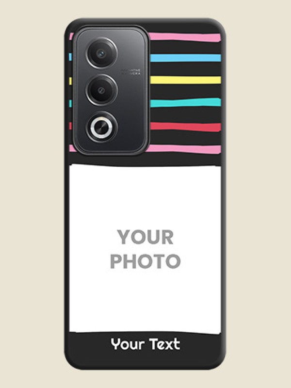 Custom Multicolor Lines with Image On Space Black Custom Soft Matte Mobile Back Cover - Oppo A3 Pro 5G - alternate view