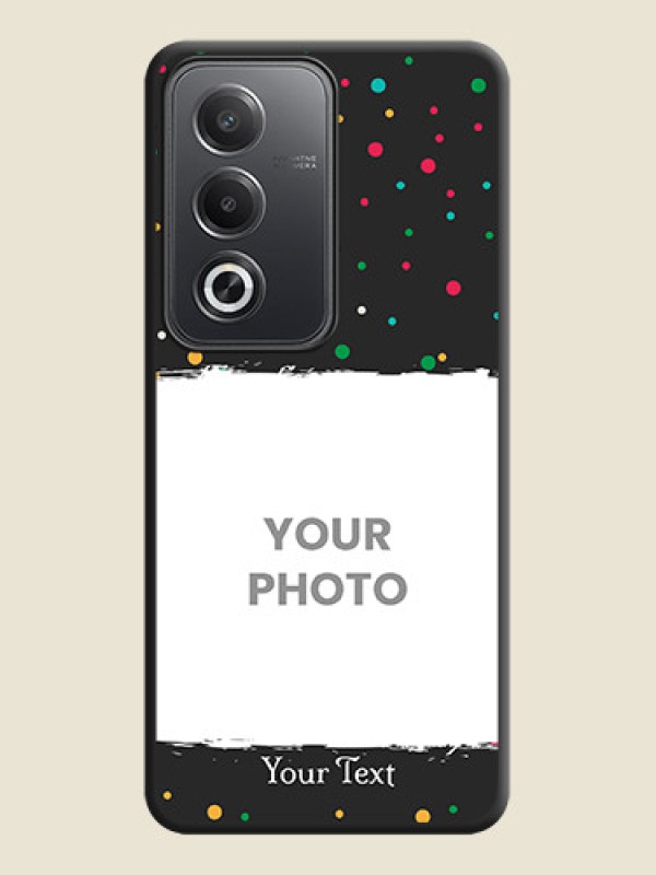 Custom Multicolor Dotted Pattern with Text On Space Black Custom Soft Matte Mobile Back Cover - Oppo A3 Pro 5G - alternate view