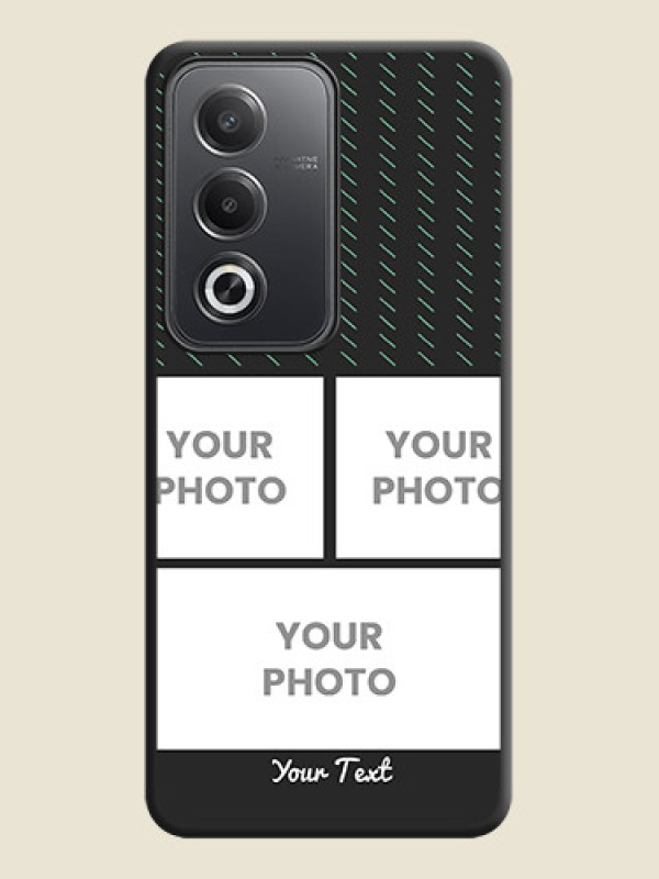 Custom Cross Dotted Pattern with 2 Image Holder On Space Black Custom Soft Matte Mobile Back Cover - Oppo A3 Pro 5G - alternate view