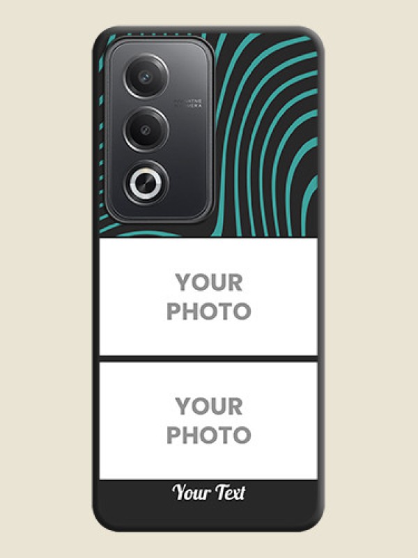 Custom Wave Pattern with 2 Image Holder On Space Black Custom Soft Matte Mobile Back Cover - Oppo A3 Pro 5G - alternate view