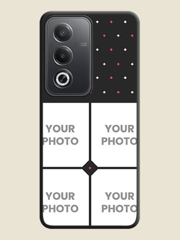 Custom Multicolor Dotted Pattern with 4 Image Holder On Space Black Custom Soft Matte Mobile Back Cover - Oppo A3 Pro 5G - alternate view