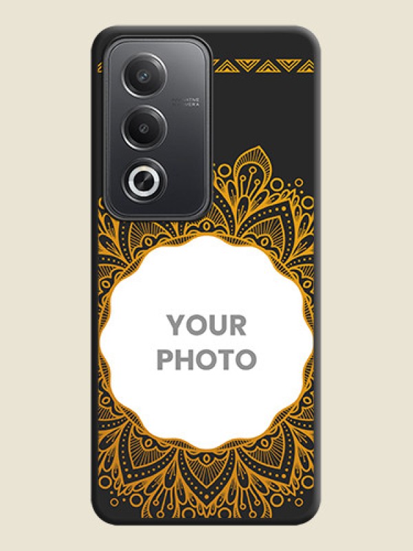 Custom Round Image with Floral Design On Space Black Custom Soft Matte Mobile Back Cover - Oppo A3 Pro 5G - alternate view