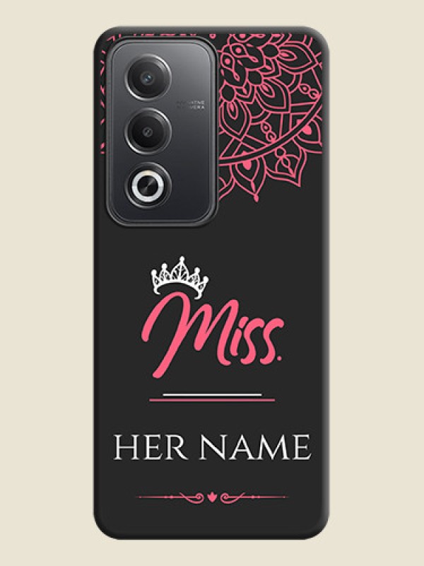 Custom Mrs Name with Floral Design On Space Black Custom Soft Matte Mobile Back Cover - Oppo A3 Pro 5G - alternate view