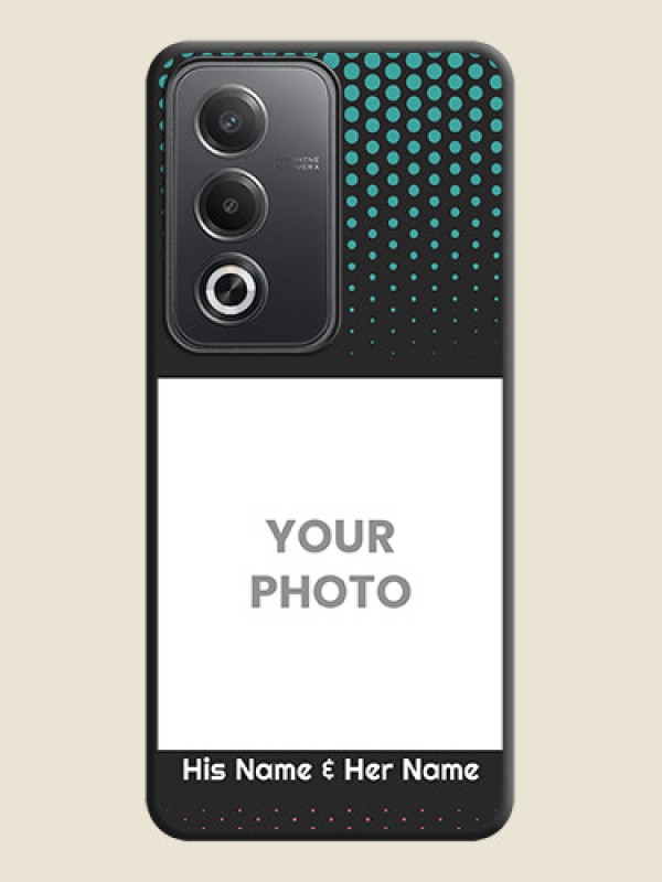 Custom Faded Dots with Grunge Photo Frame and Text On Space Black Custom Soft Matte Mobile Back Cover - Oppo A3 Pro 5G - alternate view