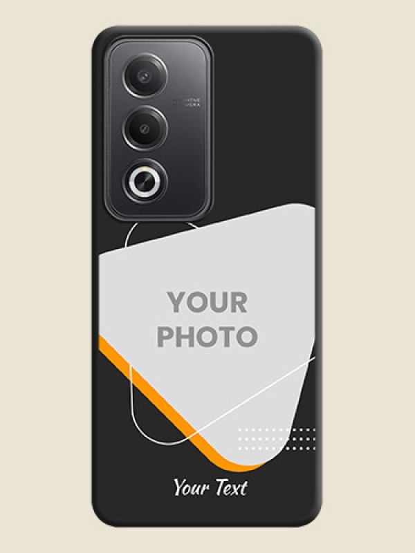 Custom Yellow Triangle on Photo On Space Black Custom Soft Matte Mobile Back Cover - Oppo A3 Pro 5G - alternate view