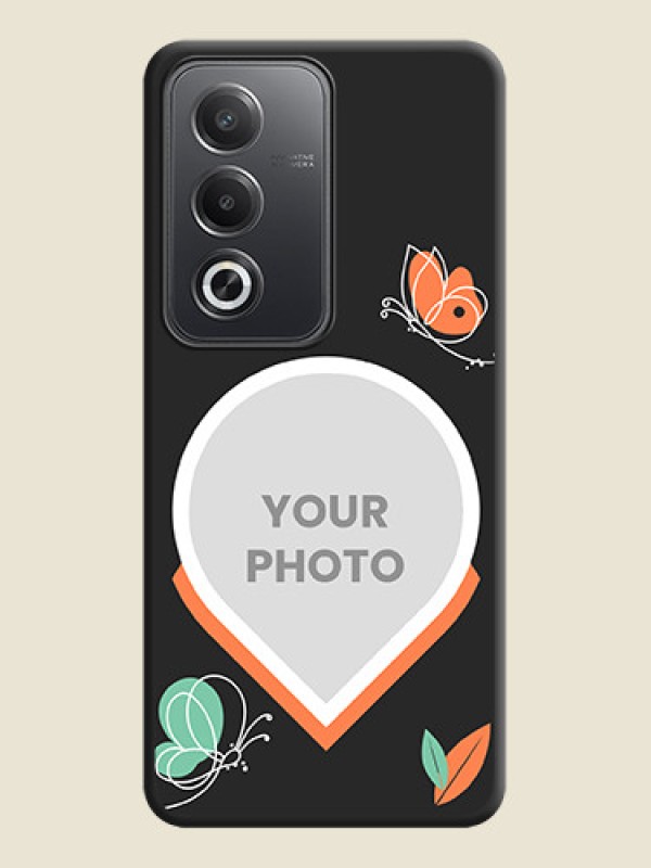 Custom Upload Pic With Simple Butterly Design On Space Black Custom Soft Matte Mobile Back Cover - Oppo A3 Pro 5G - alternate view